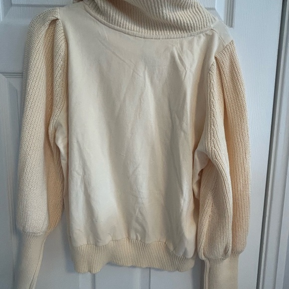 Anthropologie Dolan Large Sweater Ivory Cream Cowl Neck - Picture 4 of 5